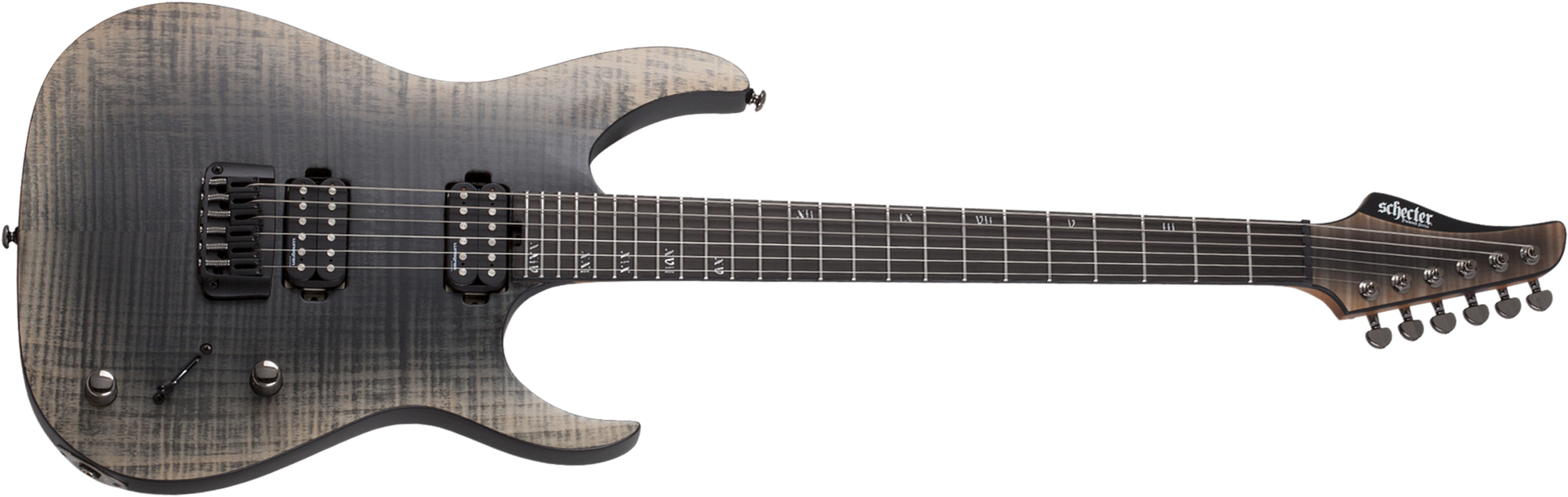 Schecter Banshee Mach-6 2h Lundgren Ht Eb - Fallout Burst - Guitare Électrique Forme Str - Main picture