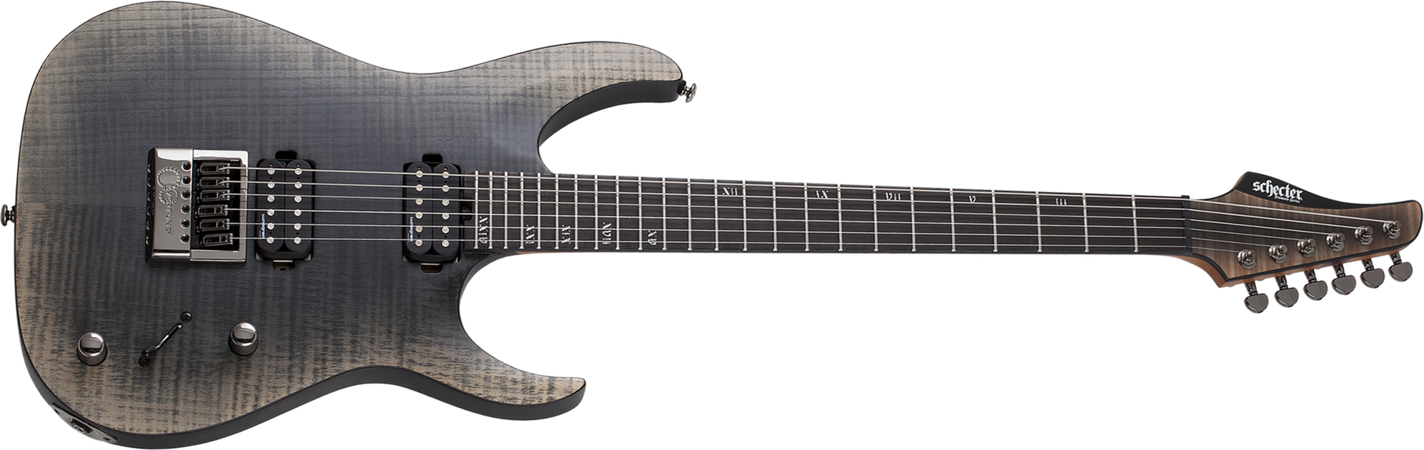 Schecter Banshee Mach-6 Evertune 2h Lundgren Ht Eb - Fallout Burst - Guitare Électrique Forme Str - Main picture