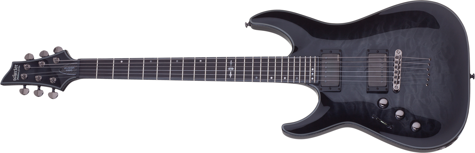 Schecter C-1 Hellraiser Hybrid Lh Gaucher 2h Emg Ht Eb - Trans. Black Burst - Guitare Électrique Gaucher - Main picture