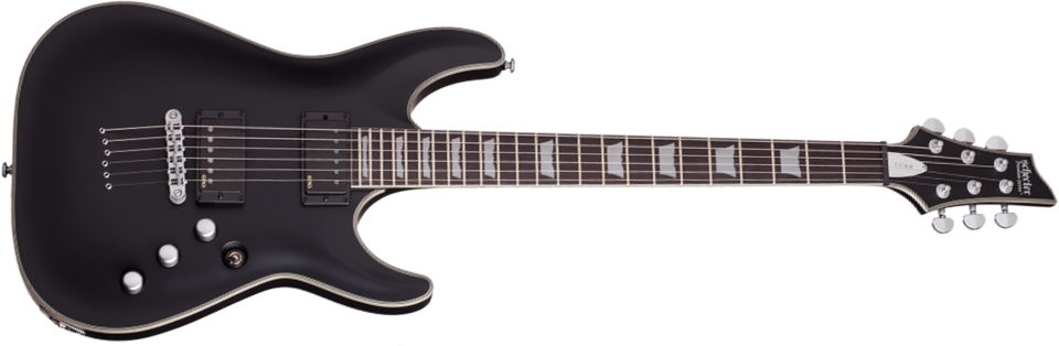 Schecter C-1 Platinum 2h Emg Ht Eb - Satin Black - Guitare Électrique Forme Str - Main picture