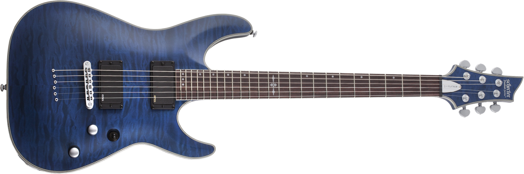 Schecter C-1 Platinum 2h Emg Ht Eb - See Thru Midnight Blue - Guitare Électrique Forme Str - Main picture