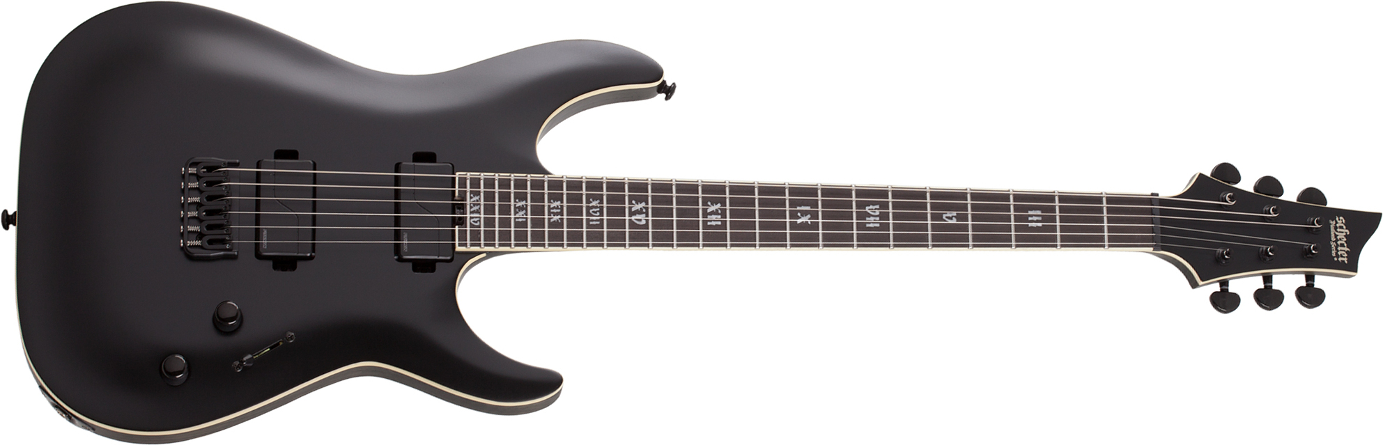 Schecter C-1 Sls Evil Twin 2h Fishman Ht Eb - Satin Black - Guitare Électrique Forme Str - Main picture