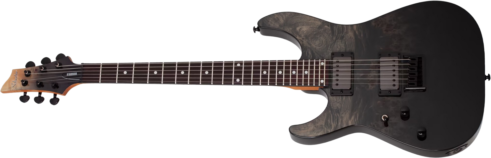 Schecter C-1 Standard Lh Gaucher 2h Ht Rw - Black Fade Burst Burl - Guitare Électrique Forme Str - Main picture