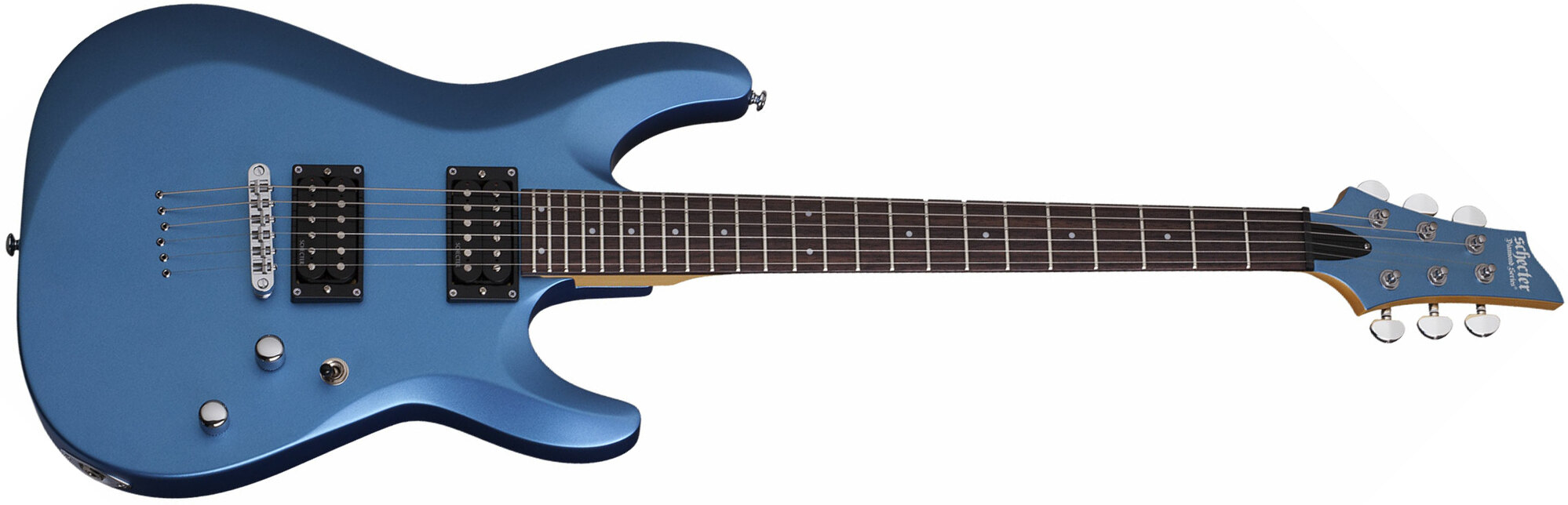 Schecter C-6 Deluxe 2h Ht Rw - Satin Metallic Light Blue - Guitare Électrique Double Cut - Main picture