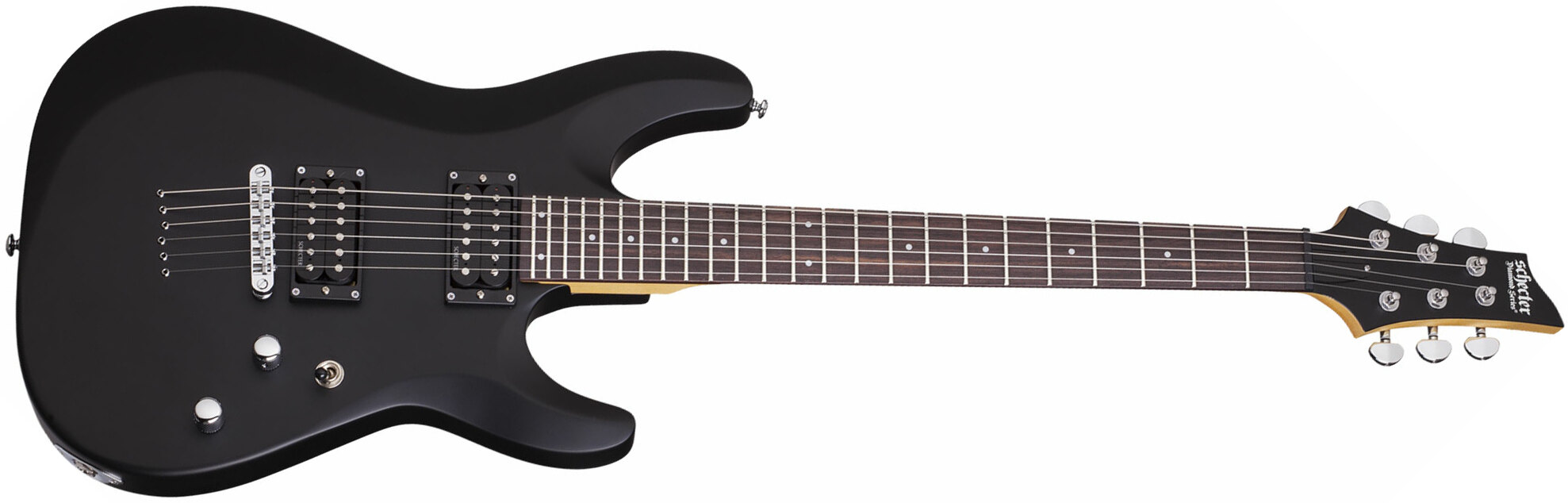 Schecter C-6 Deluxe 2h Ht Rw - Satin Black - Guitare Électrique Forme Str - Main picture