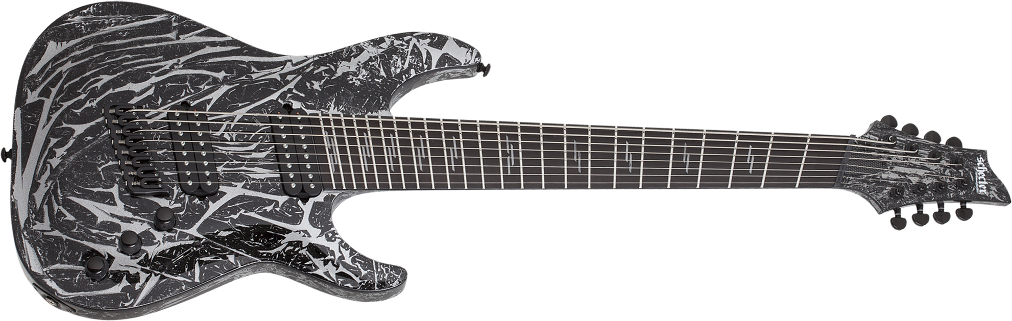 Schecter C-8 Multiscale 8c Baryton 2h Ht Eb - Silver Mountain - Guitare Électrique 8 Et 9 Cordes - Main picture