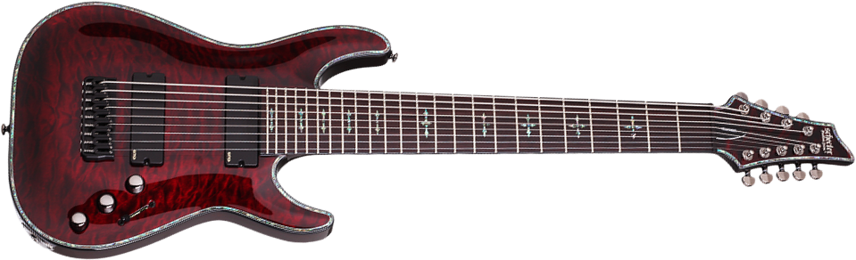 Schecter C-9 Hellraiser 9c 2h Emg Ht - Black Cherry - Guitare Électrique 8 Et 9 Cordes - Main picture