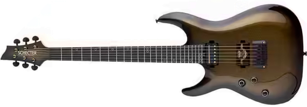 Schecter C1 50th Ann. Lh Gaucher 2h Ht Eb - Gold Burst - Guitare Électrique MÉtal - Main picture