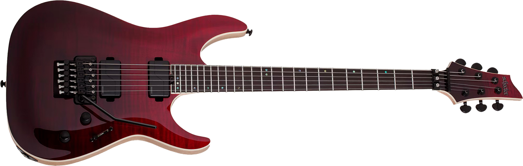 Schecter C1 Fr Sls Elite 2h Fishman Fluence Modern Eb - Blood Burst - Guitare Électrique Forme Str - Main picture
