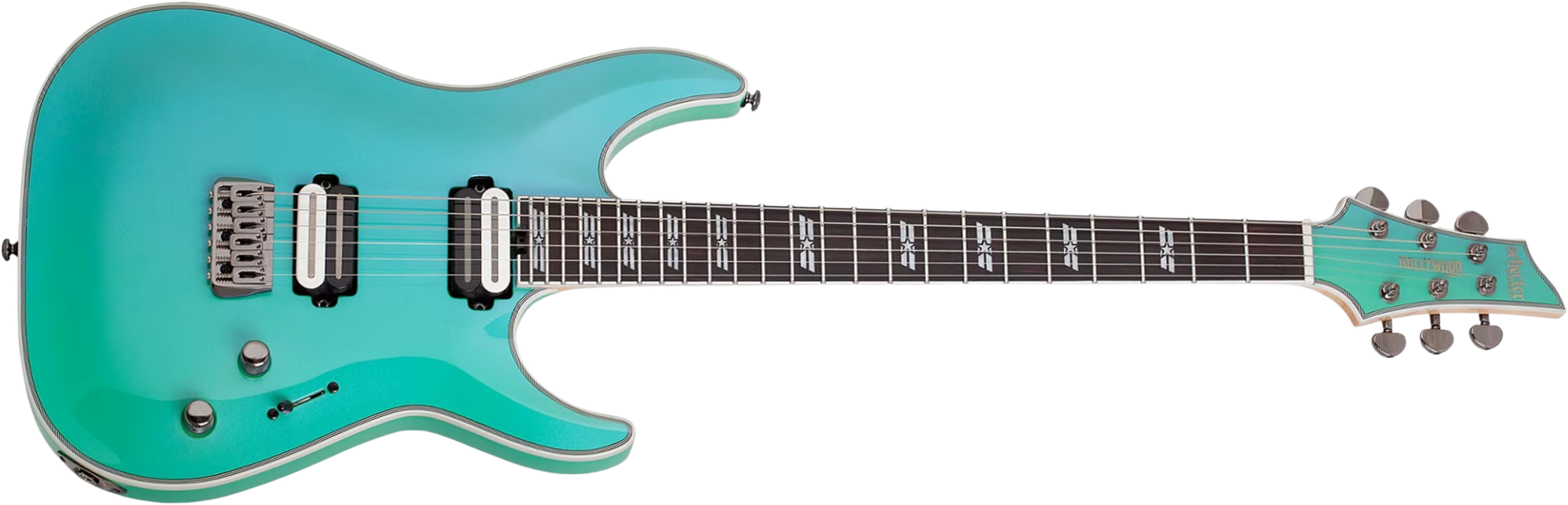 Schecter C1 Sls Hollywood 2h Fishman Fluence Modern Ht Eb - Glacier - Guitare Électrique MÉtal - Main picture