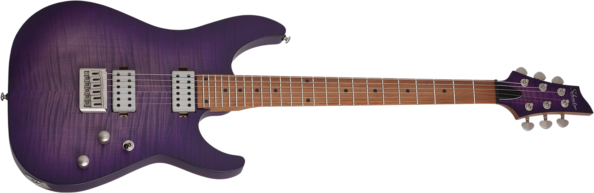 Schecter C1 Standard Plus 2h Ht Mn - Trans Purple Burst - Guitare Électrique Forme Str - Main picture