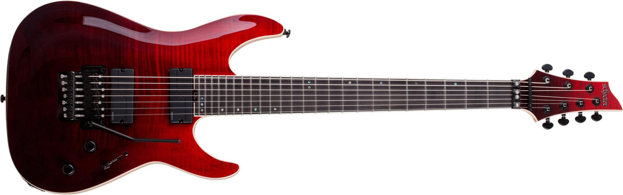 Schecter C7 Fr Sls Elite 7c Baryton 2h Fr Eb - Blood Burst - Guitare Électrique Baryton - Main picture