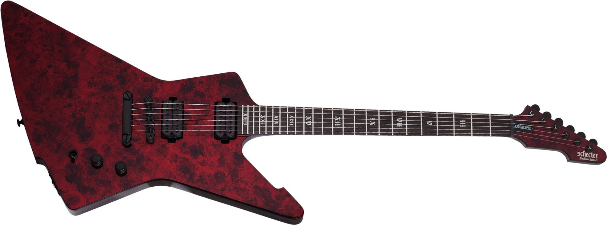 Schecter E-1 Apocalypse 2h Ht Eb - Red Reign - Guitare Électrique MÉtal - Main picture