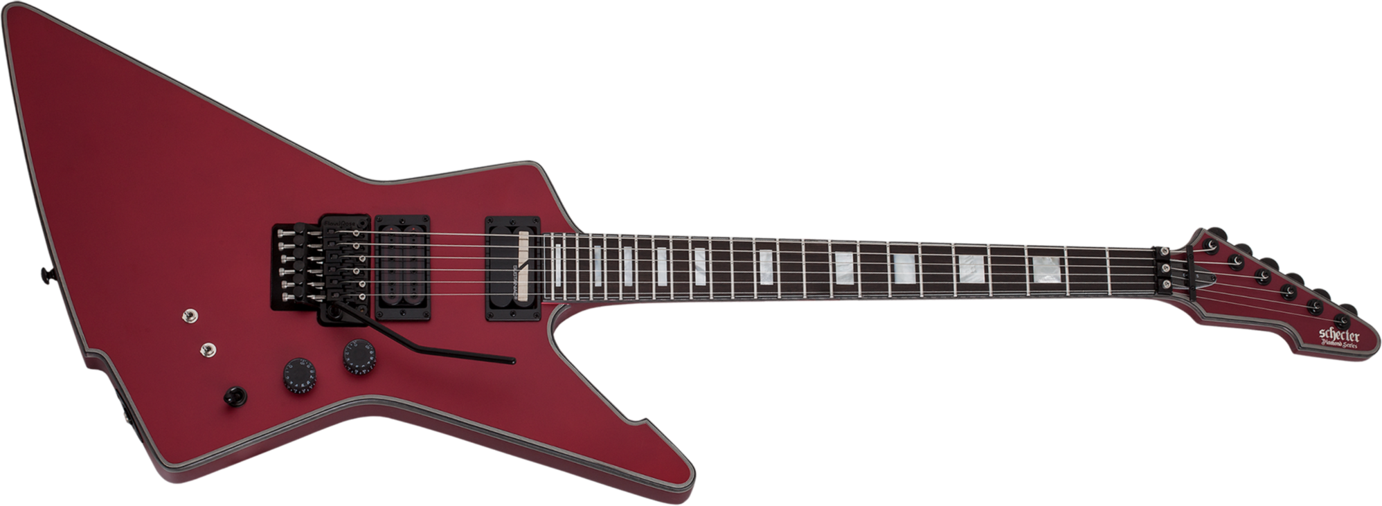 Schecter E-1 Fr S Special Edition 2h Sustainiac Fr Eb - Satin Candy Apple Red - Guitare Électrique MÉtal - Main picture