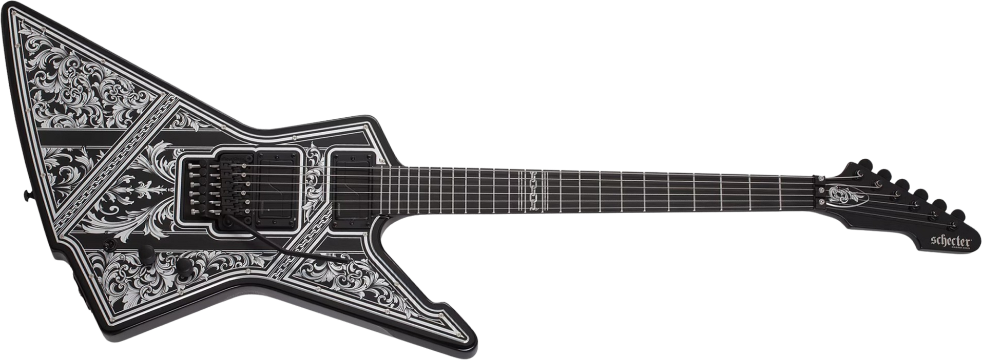 Schecter E1 Pryzm Palladium 2h Fishman Fluence Modern Fr Eb - Gloss Black - Guitare Électrique 7 Cordes - Main picture