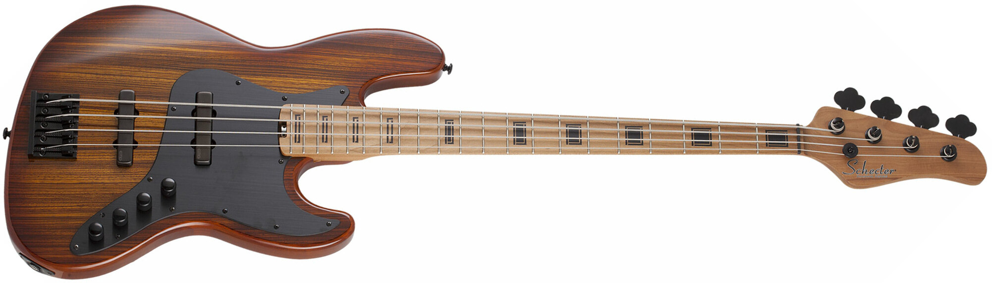 Schecter J-4 Exotic Emg Active Mn - Faded Vintage Sunburst - Basse Électrique Solid Body - Main picture