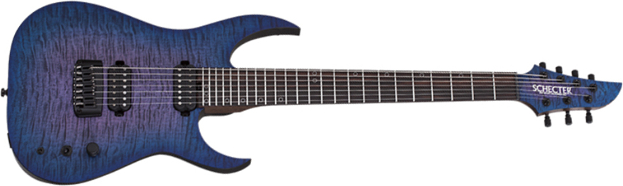 Schecter Keith Merrow Km-7 Mk-iii Pro Usa 7c 2h Eb - Blue Crimson Pearl - Guitare Électrique 7 Cordes - Main picture