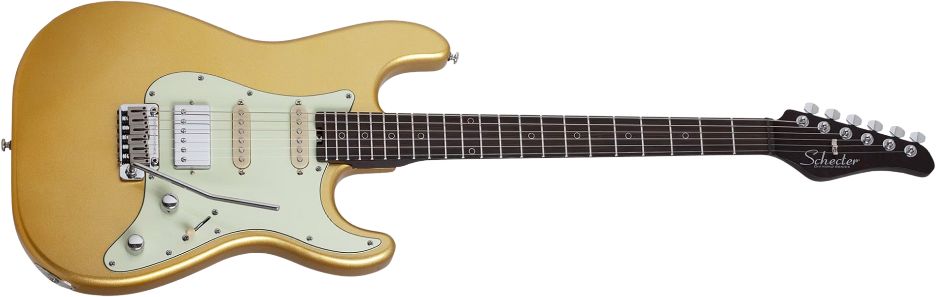 Schecter Nick Johnston Traditional 10th Ann. Signature Hss Trem Eb - Atomic Saffron - Guitare Électrique Forme Str - Main picture