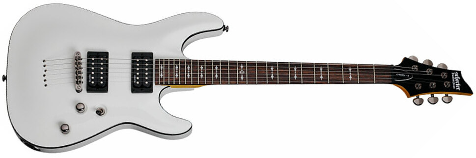 Schecter Omen-6 2h Ht Rw - Vintage White - Guitare Électrique Forme Str - Main picture