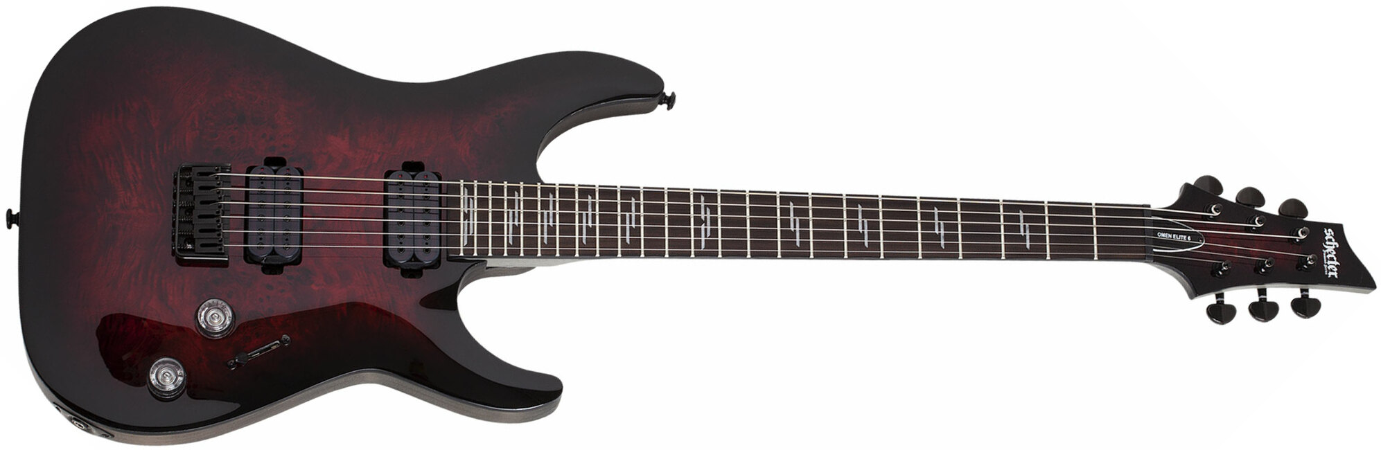 Schecter Omen Elite-6 2h Ht Rw - Black Cherry Burst - Guitare Électrique Forme Str - Main picture