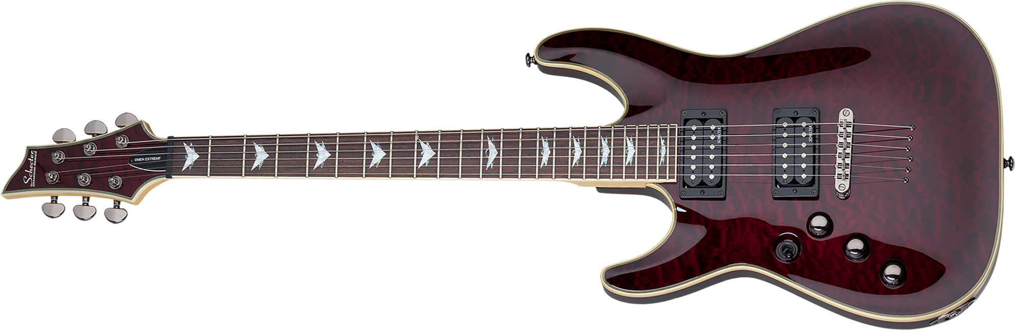 Schecter Omen Extreme-6 Lh Gaucher 2h Rw - Black Cherry - Guitare Électrique Gaucher - Main picture