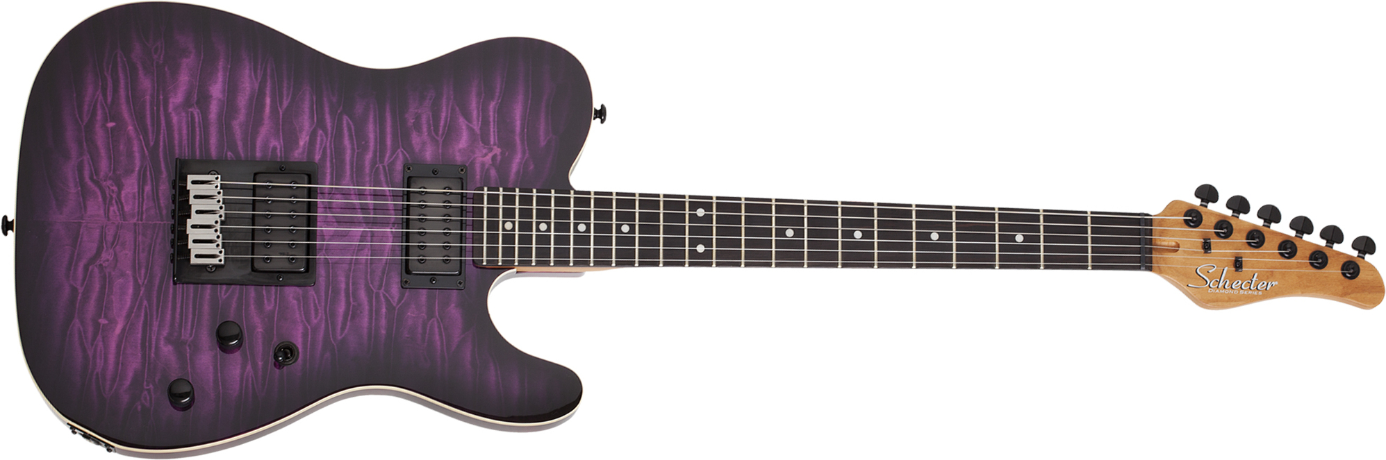 Schecter Pt Pro 2h Ht Eb - Trans Purple Burst - Guitare Électrique Forme Tel - Main picture