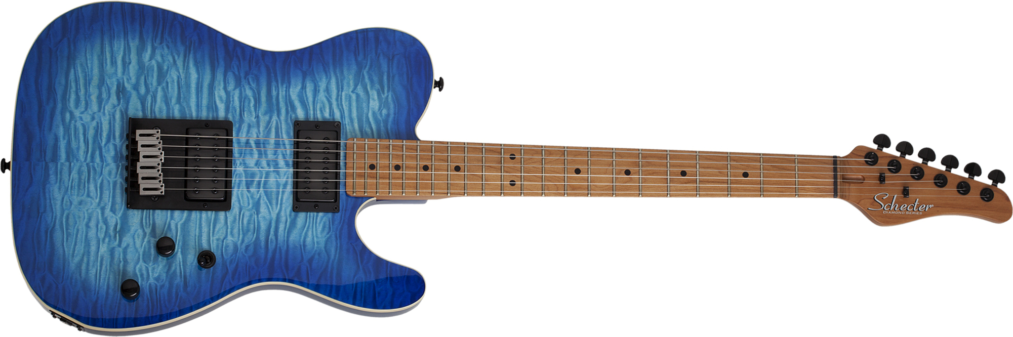 Schecter Pt Pro 2h Ht Mn - Trans Blue Burst - Guitare Électrique Forme Tel - Main picture