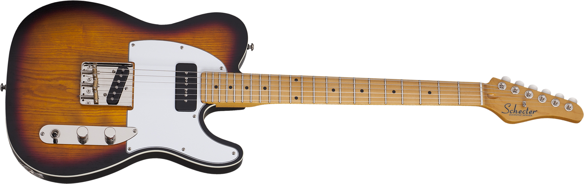 Schecter Pt Special 2s Ht Mn - 3-tone Sunburst Pearl - Guitare Électrique Forme Tel - Main picture