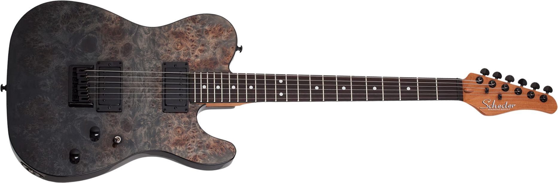 Schecter Pt Standard 2h Ht Rw - Black Fade Burst Burl - Guitare Électrique Forme Tel - Main picture
