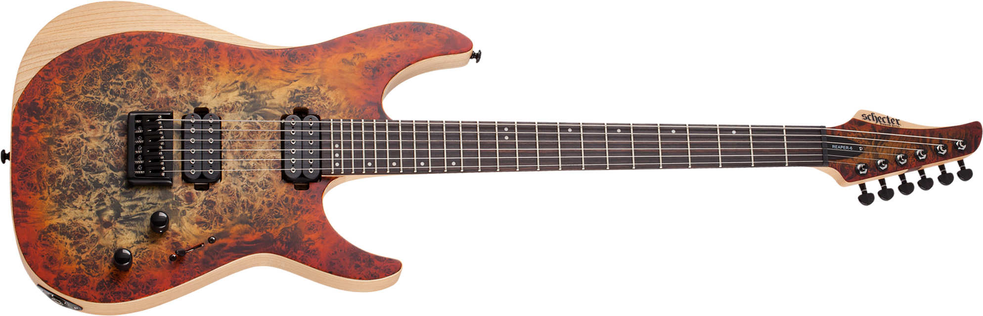 Schecter Reaper-6 2h Ht Eb - Satin Inferno Burst - Guitare Électrique Forme Str - Main picture