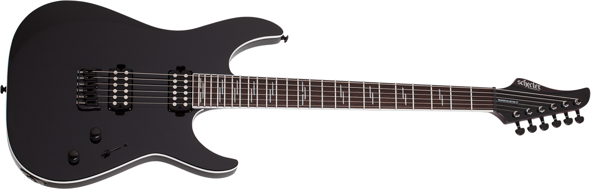 Schecter Reaper-6 Custom 2h Ht Eb - Black - Guitare Électrique Forme Str - Main picture