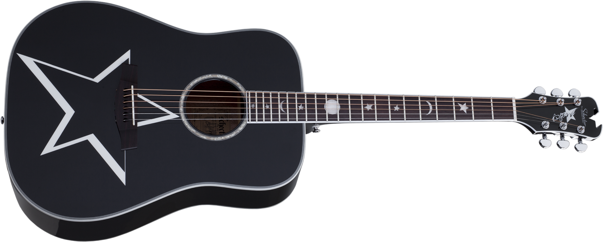 Schecter Robert Smith Rs-1000 Busker Dreadnought Tout Acajou Rw - Black - Guitare Acoustique - Main picture