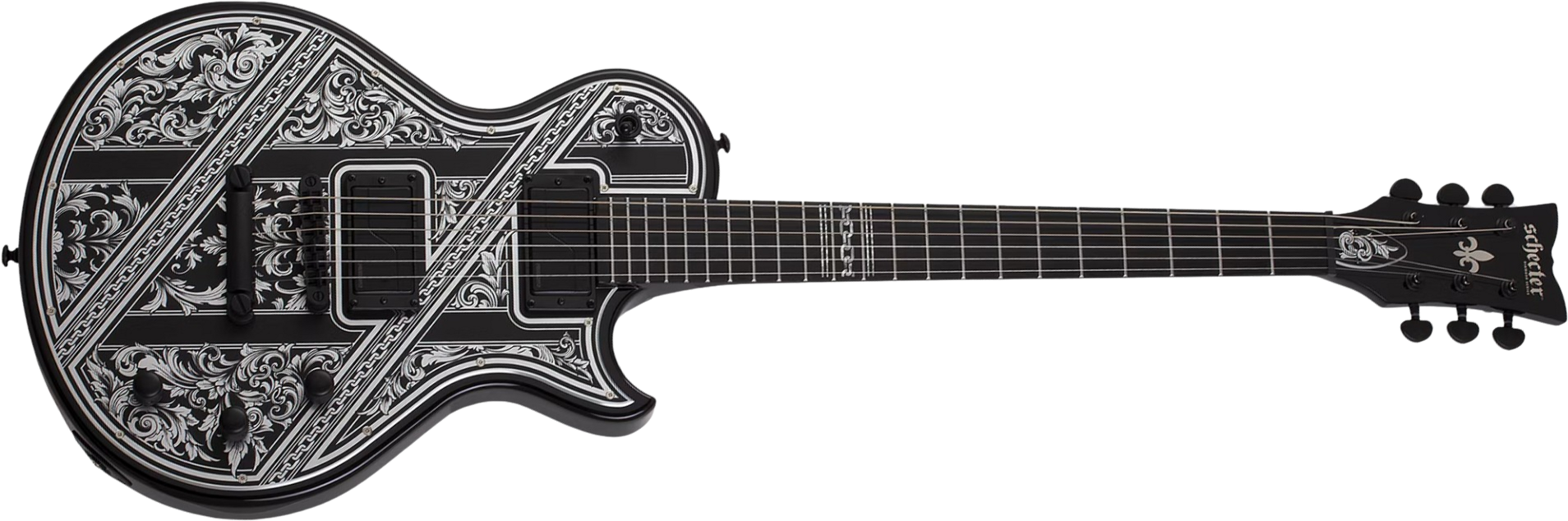 Schecter Solo Ii Pryzm Palladium 2h Fishman Fluence Modern Eb - Gloss Black - Guitare Électrique MÉtal - Main picture