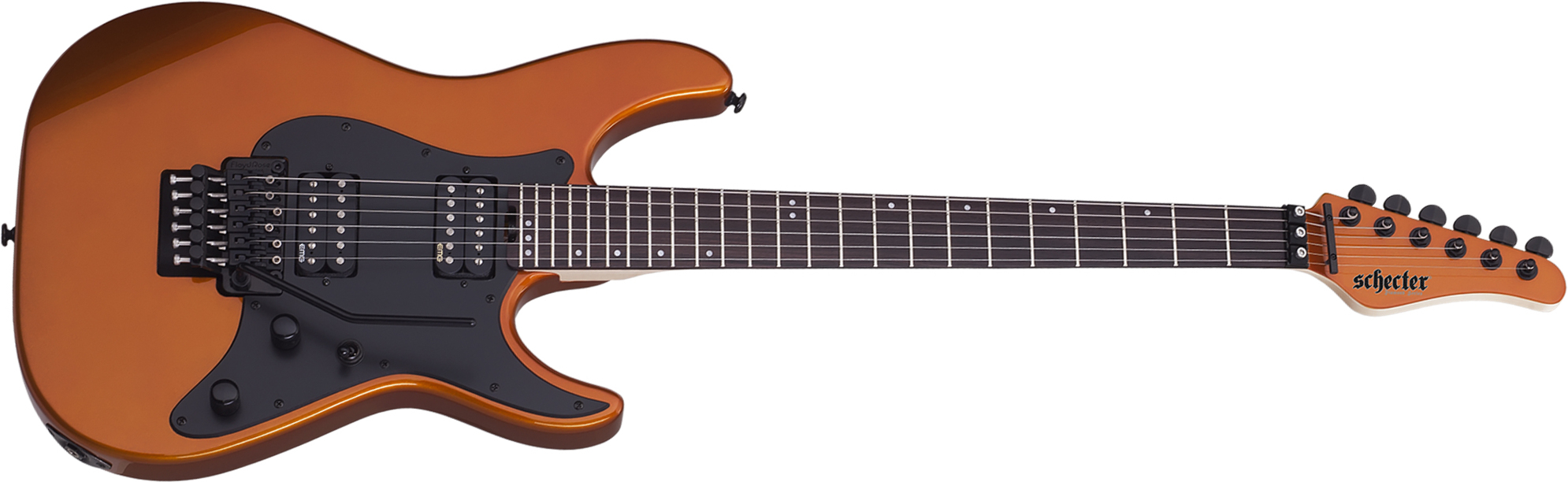 Schecter Sun Valley Super Shredder Fr 2h Emg Rw - Lambo Orange - Guitare Électrique Forme Tel - Main picture