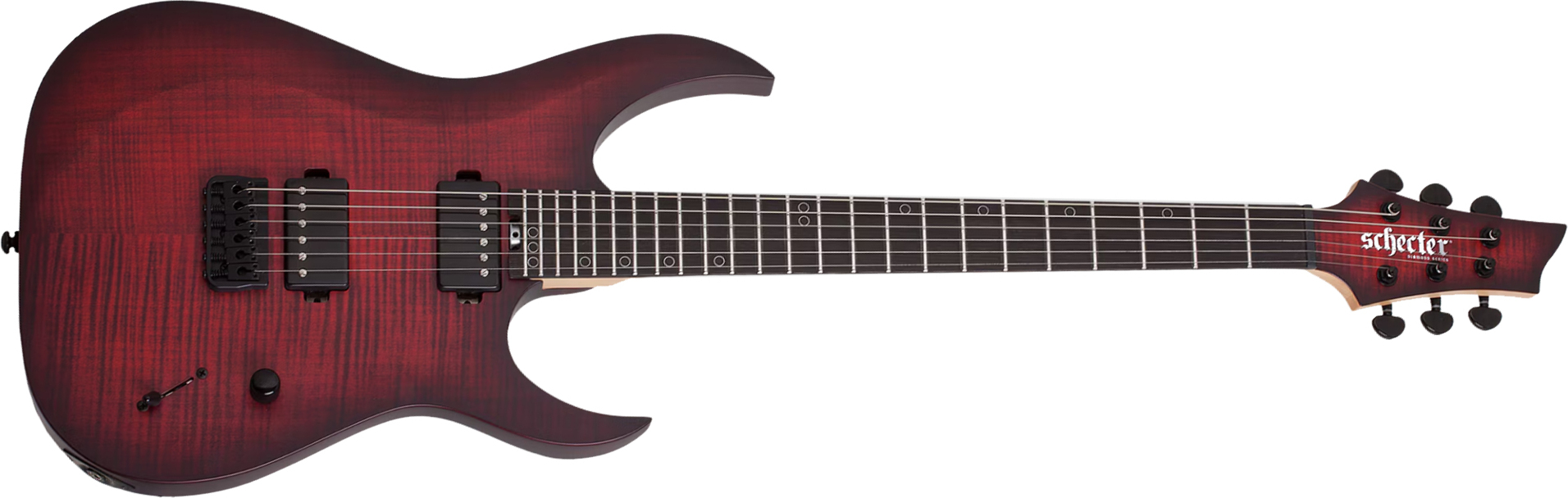 Schecter Sunset-6 Extreme 2h Ht Eb - Scarlet Burst - Guitare Électrique MÉtal - Main picture