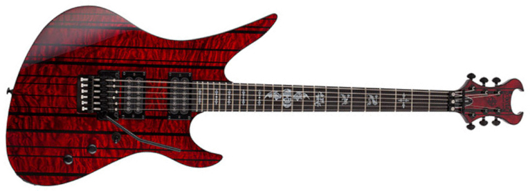 Schecter Synyster Gates Standard Plus Fr Hh Eb - Transparent Deep Red - Guitare Électrique Signature - Main picture