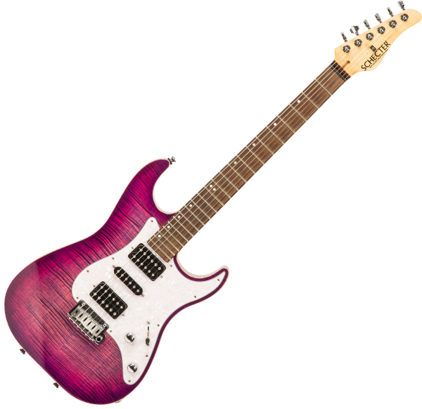 Guitare électrique solid body Schecter Custom Shop Sunset #1409002 - Electric Magenta