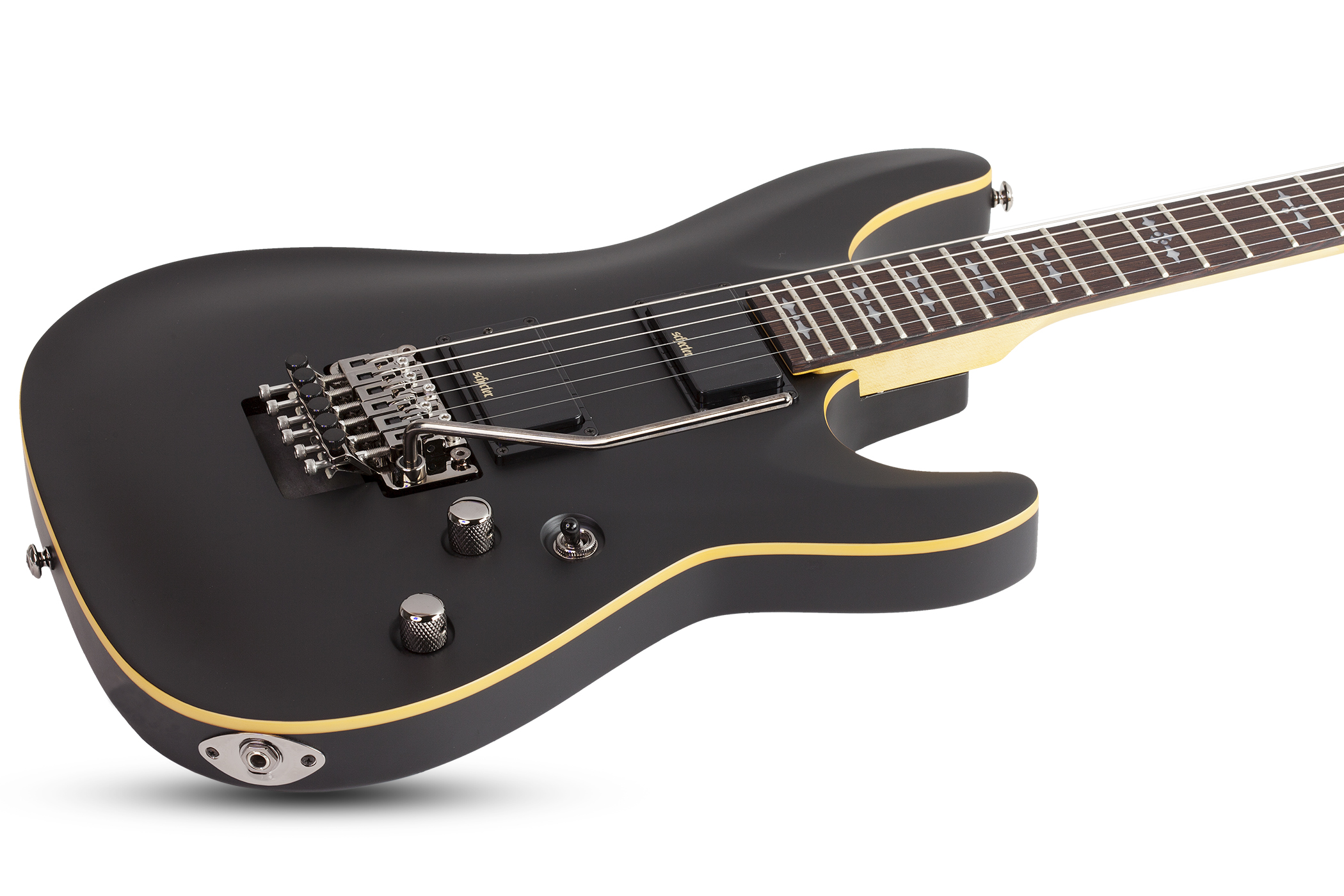 Schecter Demon-6 Fr 2h Rw - Aged Black Satin - Guitare Électrique Forme Str - Variation 1