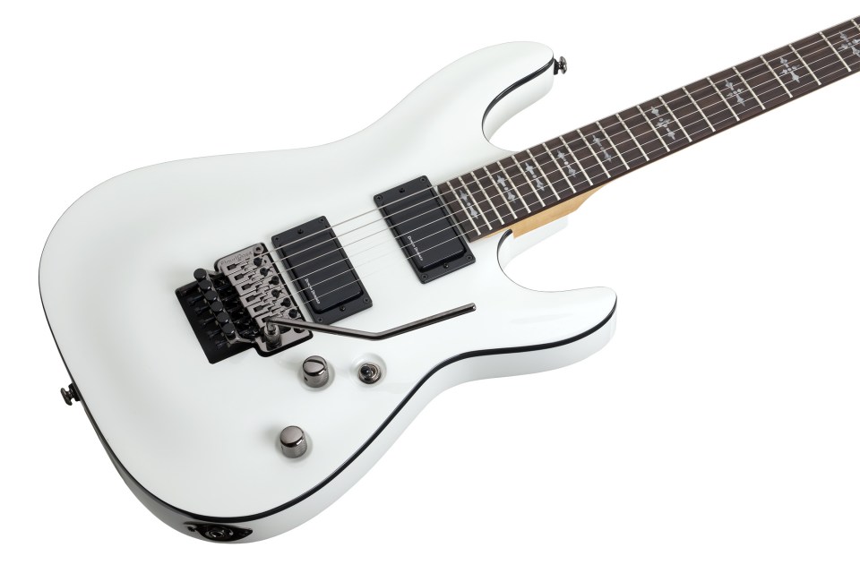 Schecter Demon-6 Fr 2h Rw - Vintage White - Guitare Électrique Forme Str - Variation 1