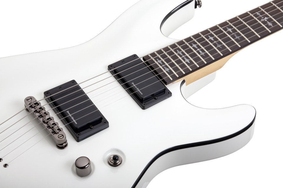 Schecter Demon-6 2h Ht Rw - Vintage White - Guitare Électrique Forme Str - Variation 2