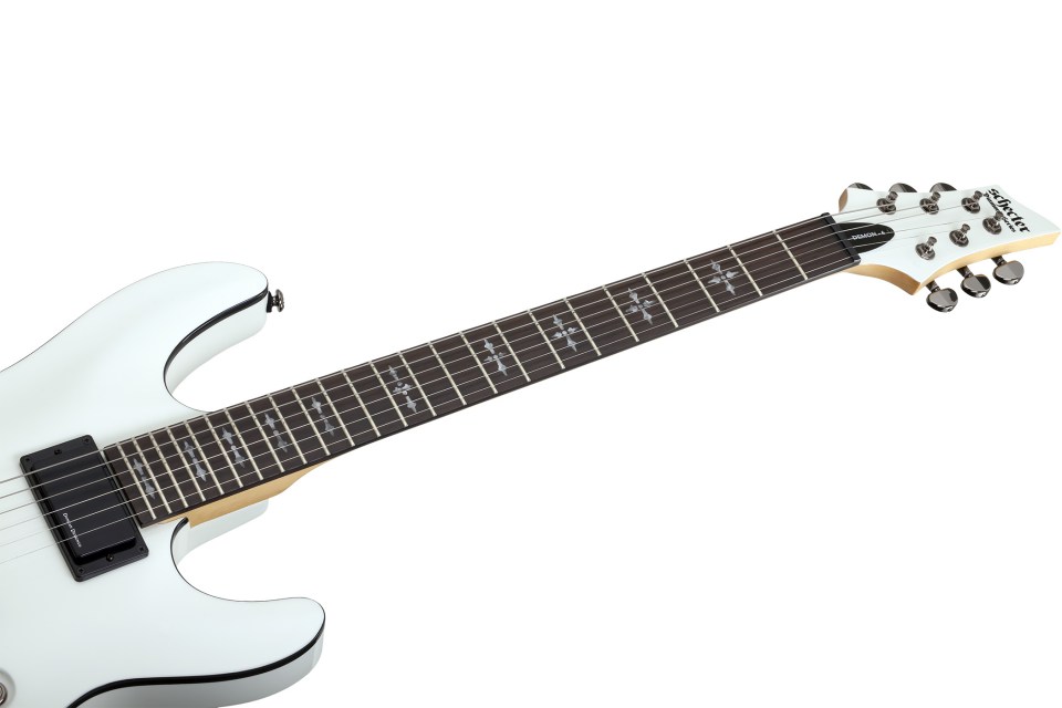 Schecter Demon-6 2h Ht Rw - Vintage White - Guitare Électrique Forme Str - Variation 3