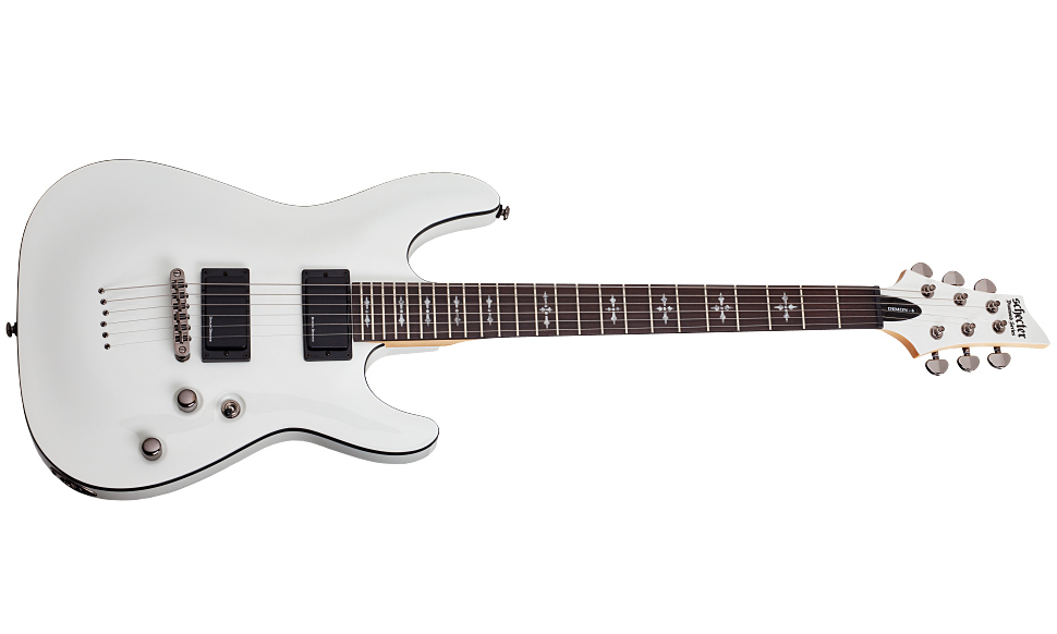 Schecter Demon-6 2h Ht Rw - Vintage White - Guitare Électrique Forme Str - Variation 1