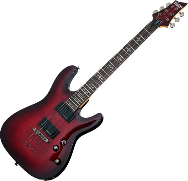 Schecter Demon-6 - crimson red burst Str shape electric guitar