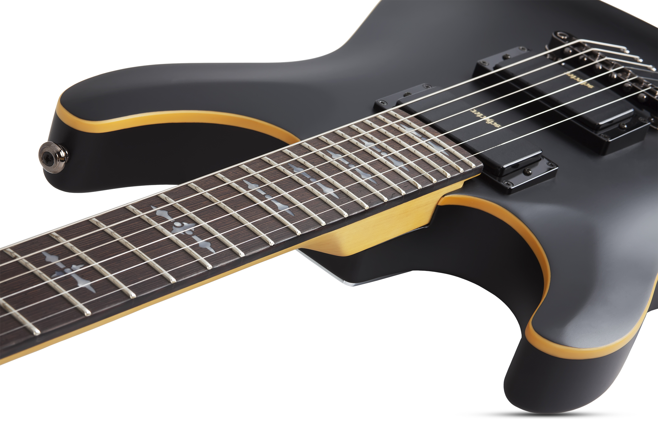 Schecter Demon-6 Lh Gaucher 2h Ht Wen - Aged Black Satin - Guitare Électrique Gaucher - Variation 2