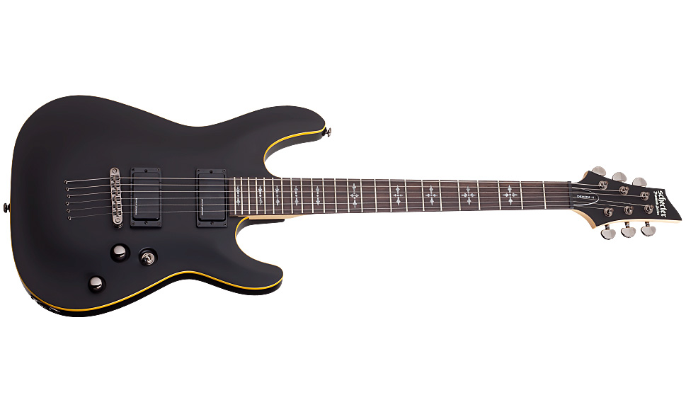 Schecter Demon-6 2h Ht Rw - Aged Black Satin - Guitare Électrique Forme Str - Variation 1