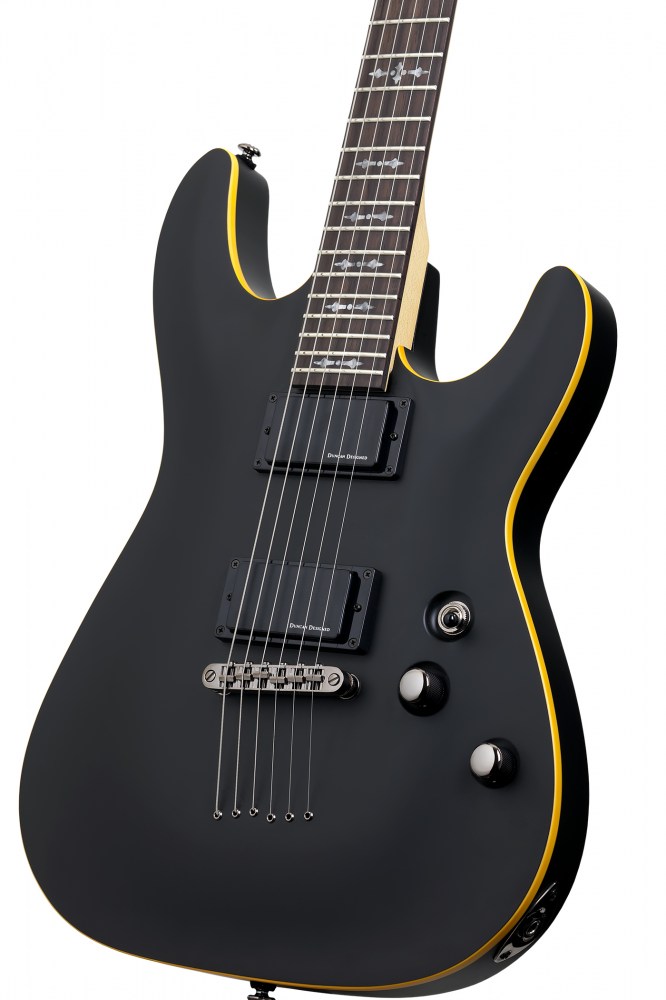 Schecter Demon-6 2h Ht Rw - Aged Black Satin - Guitare Électrique Forme Str - Variation 2