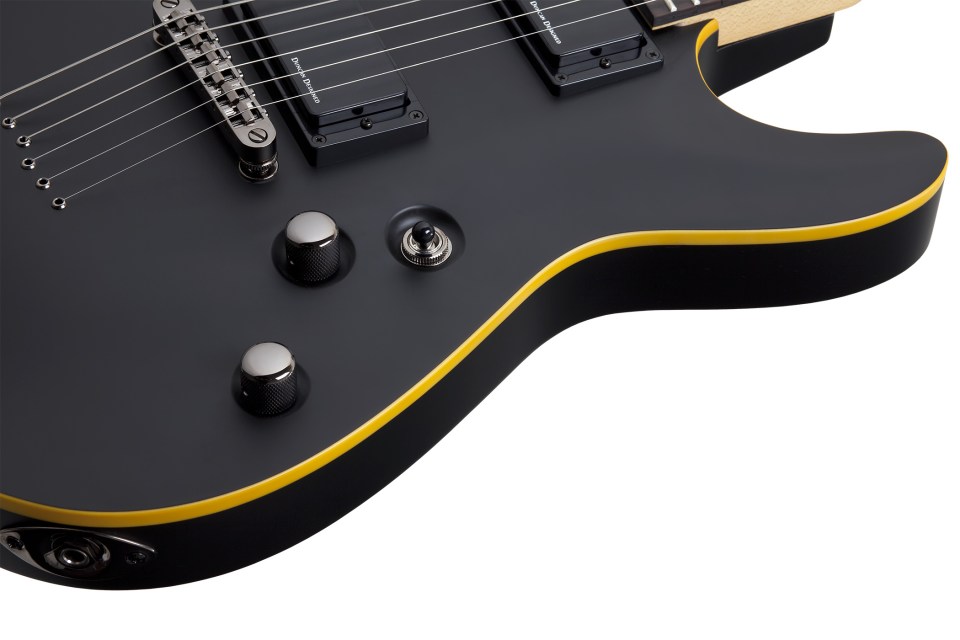 Schecter Demon-6 2h Ht Rw - Aged Black Satin - Guitare Électrique Forme Str - Variation 5