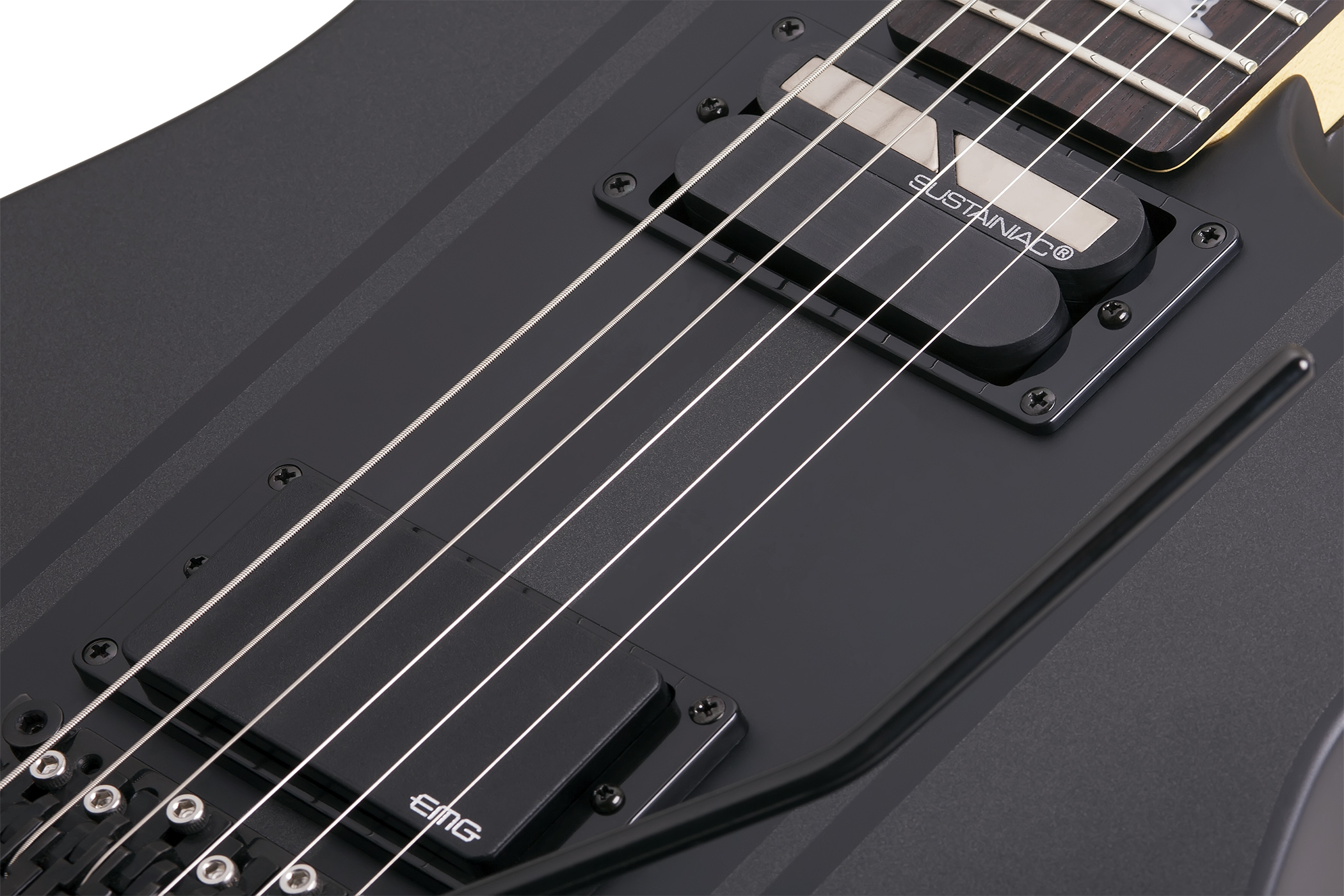 Schecter Dj Ashba Signature 2h Emg Sustainiac Fr Eb - Carbon Grey - Guitare Électrique Forme Str - Variation 4