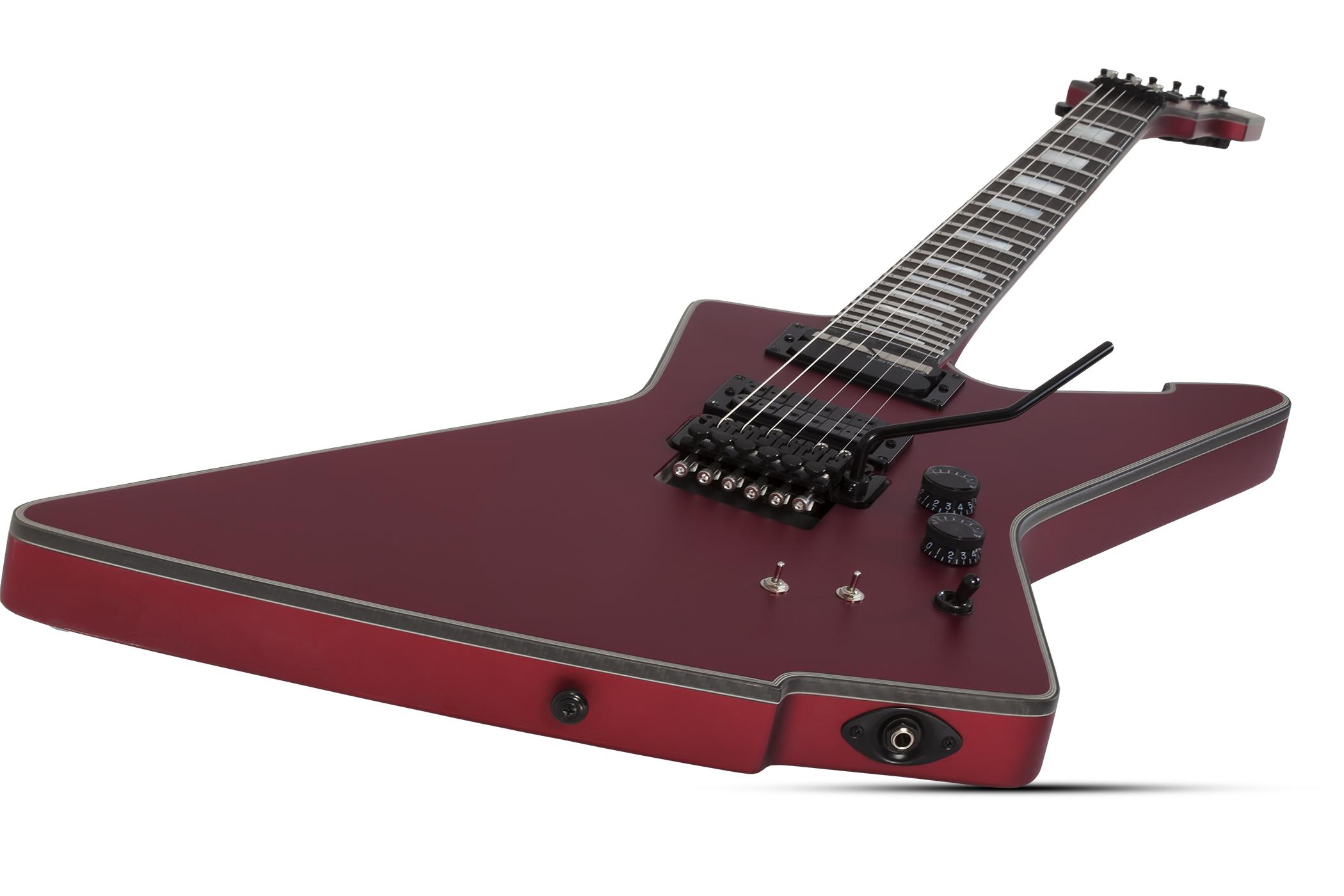 Schecter E-1 Fr S Special Edition 2h Sustainiac Fr Eb - Satin Candy Apple Red - Guitare Électrique MÉtal - Variation 4