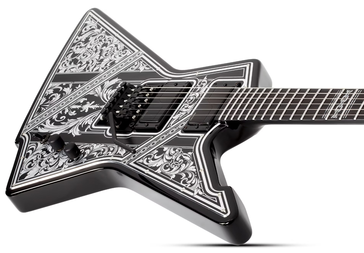 Schecter E1 Pryzm Palladium 2h Fishman Fluence Modern Fr Eb - Gloss Black - Guitare Électrique 7 Cordes - Variation 2